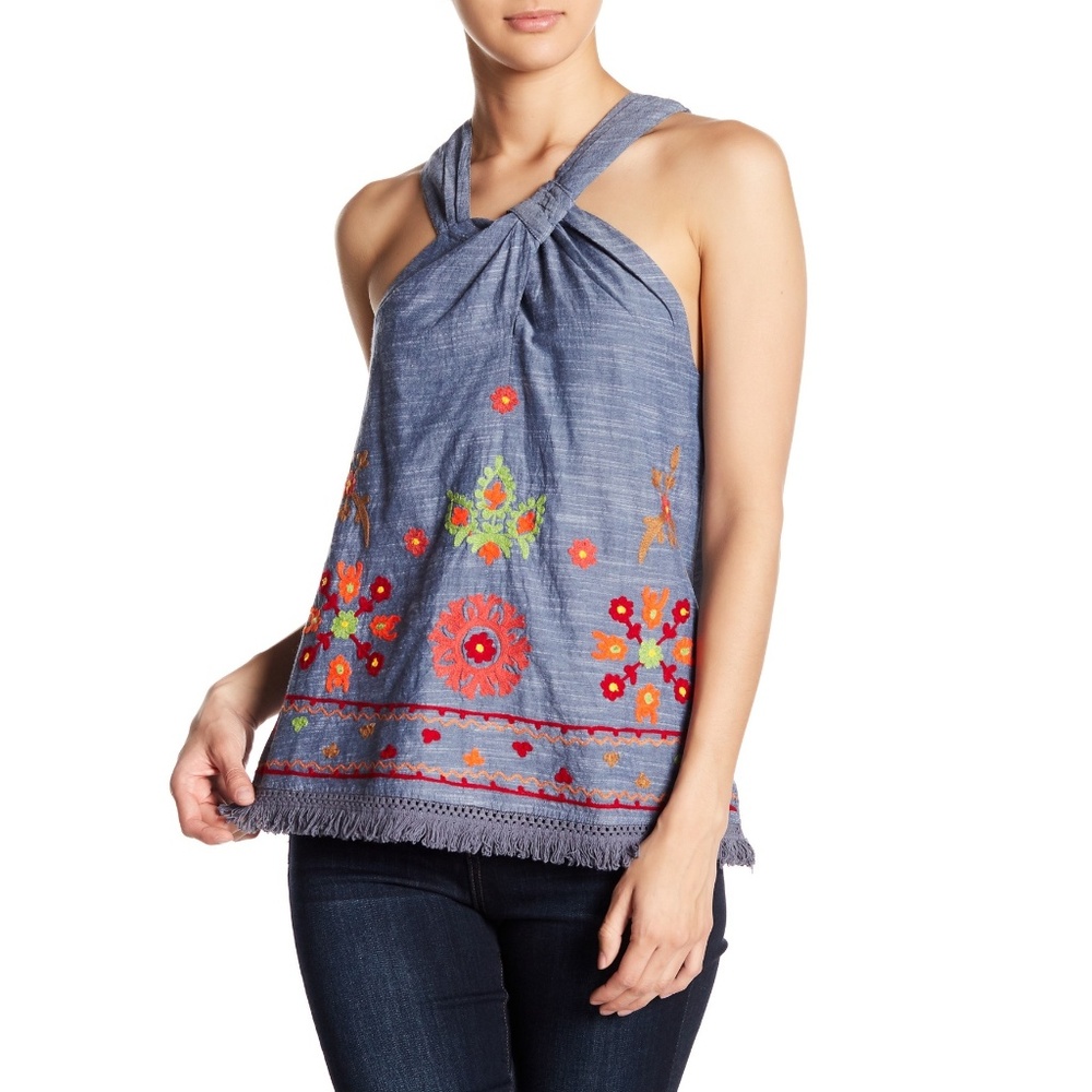 NWT! Banjara Embroidered Cotton Top